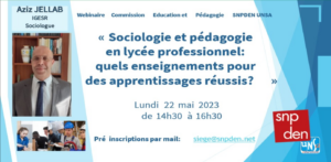 Webinaire "Sociologie et pédagogie en LP". Replay disponible